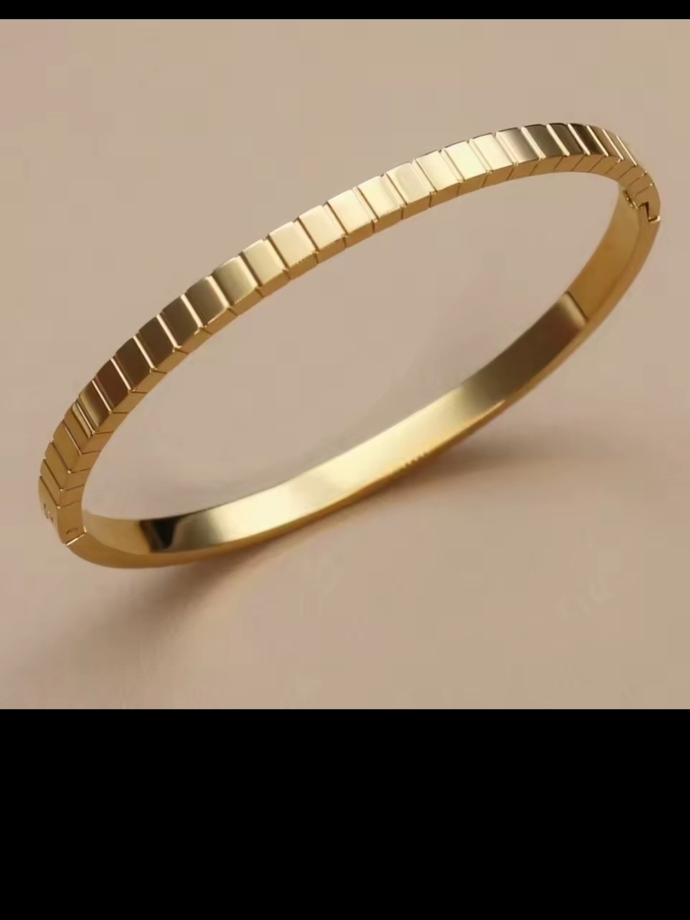 Classic Gold Plate.Textured Women’s Bangle Bracelet